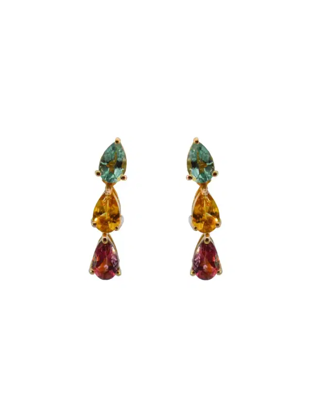 Wish Fine Jewelry Multi Tourmaline (12 Pieces) - 2.69 cts_14KY: 4.19gms