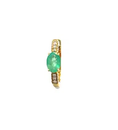 Wish Fine Jewelry Oval Emerald Diamond Hoop | Thumbnail 1 Wish Fine Jewelry Oval Emerald Diamond Hoop | Thumbnail 1