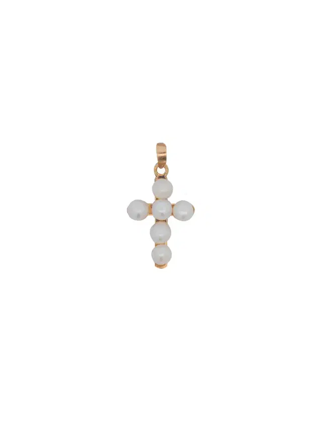 Wish Fine Jewelry Pearl 14K Gold Cross Pendant
