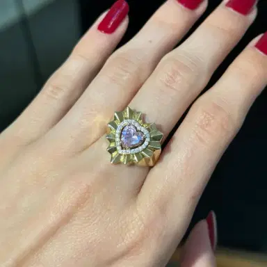 Wish Fine Jewelry Pink Heart 14K Gold Ring | Thumbnail 2 Wish Fine Jewelry Pink Heart 14K Gold Ring | Thumbnail 2