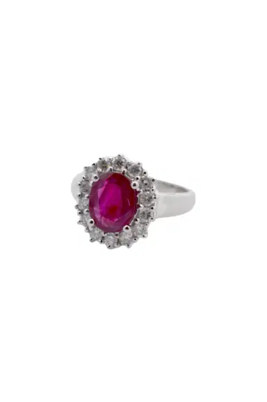 Wish Fine Jewelry PT900 0.55 CTW DIA 2.00 CT RUBY Ring | Thumbnail 1