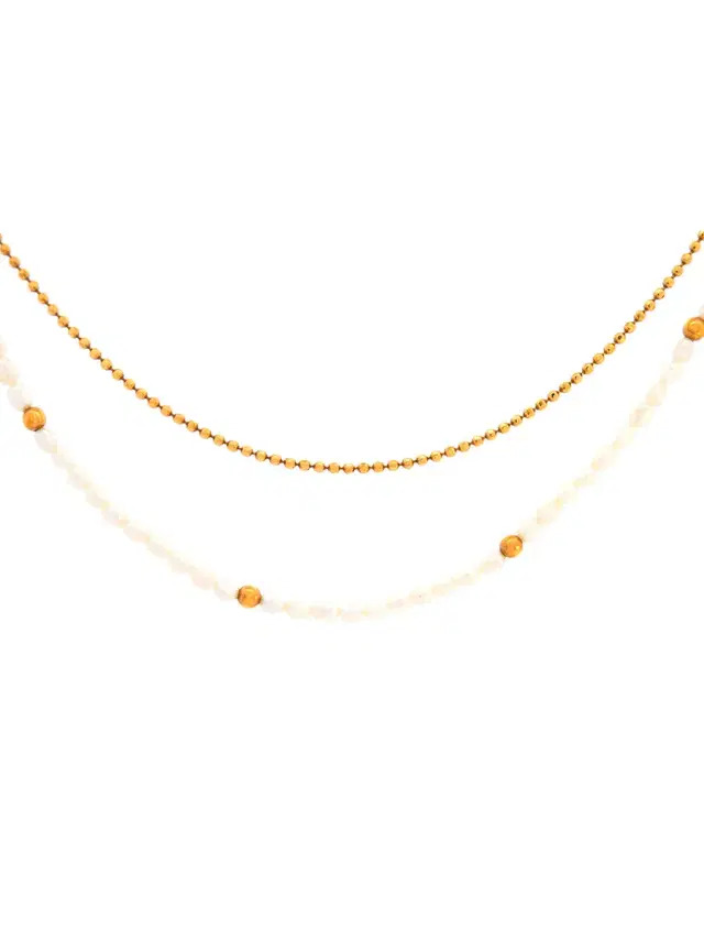 Wish Fine Jewelry Seed Pearls 18K Gold Double Necklace