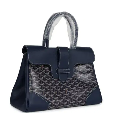 goyard Goyard Saigon Tote Navy Blue Goyardine Canvas Palladium Hardware | Thumbnail 2 goyard Goyard Saigon Tote Navy Blue Goyardine Canvas Palladium Hardware | Thumbnail 2
