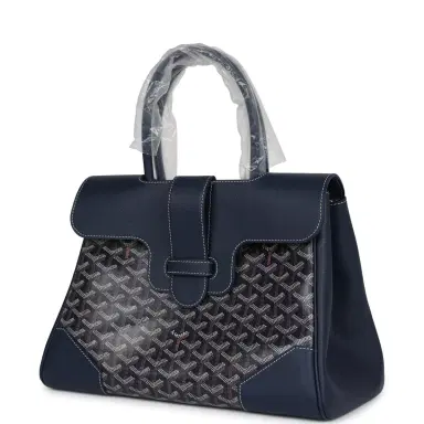 goyard Goyard Saigon Tote Navy Blue Goyardine Canvas Palladium Hardware | Thumbnail 5 goyard Goyard Saigon Tote Navy Blue Goyardine Canvas Palladium Hardware | Thumbnail 5