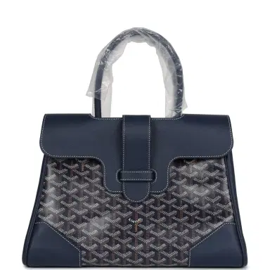 goyard Goyard Saigon Tote Navy Blue Goyardine Canvas Palladium Hardware | Thumbnail 1 goyard Goyard Saigon Tote Navy Blue Goyardine Canvas Palladium Hardware | Thumbnail 1