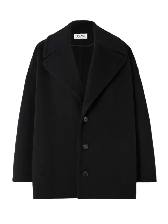 Leather-trimmed Wool-felt Coat
