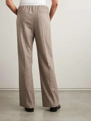 Loewe Stretch Jacquard-trimmed Pleated Wool And Cashmere-blend Straight-leg Pants | Thumbnail 4