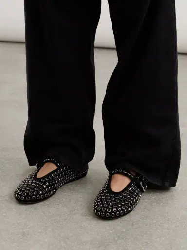 Alaïa Crystal-embellished Suede Ballet Flats | Thumbnail 2 Alaïa Crystal-embellished Suede Ballet Flats | Thumbnail 2