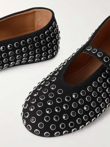 Alaïa Crystal-embellished Suede Ballet Flats | Thumbnail 4 Alaïa Crystal-embellished Suede Ballet Flats | Thumbnail 4