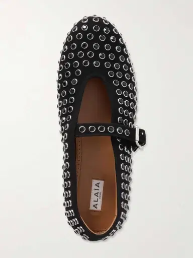Alaïa Crystal-embellished Suede Ballet Flats | Thumbnail 5 Alaïa Crystal-embellished Suede Ballet Flats | Thumbnail 5
