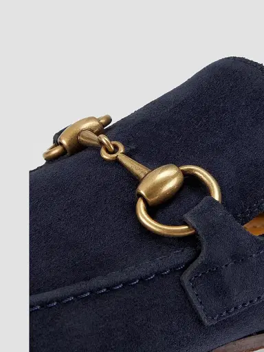Gucci Men's Jordaan Horsebit Suede Mocassins | Thumbnail 6