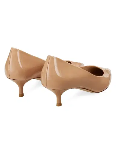 Stuart Weitzman Women's Stuart Power 50MM Patent Leather Pumps - Adobe | Thumbnail 3