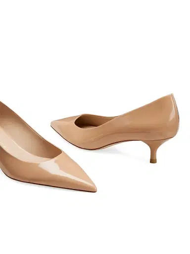 Stuart Weitzman Women's Stuart Power 50MM Patent Leather Pumps - Adobe | Thumbnail 4