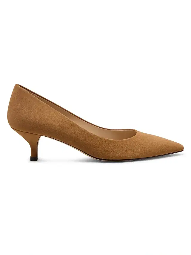 Women's Power 50MM Suede Kitten-Heel Pumps - Toasted Almond