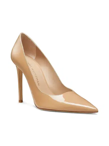 Stuart Weitzman Women's Power 100MM Patent Leather Pumps - Adobe | Thumbnail 2