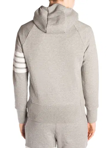 Thom Browne Zip-Up Bar Striped Hoodie - Light Grey - Size XXL | Thumbnail 3 Thom Browne Zip-Up Bar Striped Hoodie - Light Grey - Size XXL | Thumbnail 3
