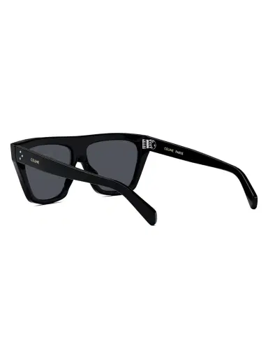 CELINE Men's Bold 3 Dots Shield Sunglasses - Shiny Black Smoke | Thumbnail 2 CELINE Men's Bold 3 Dots Shield Sunglasses - Shiny Black Smoke | Thumbnail 2