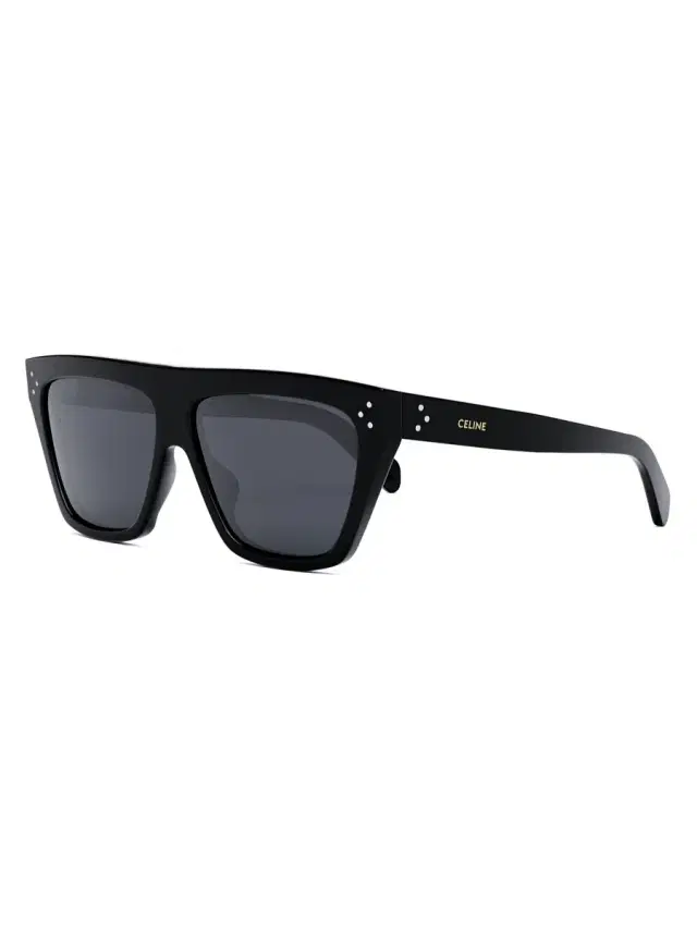 Men's Bold 3 Dots Shield Sunglasses - Shiny Black Smoke Men's Bold 3 Dots Shield Sunglasses - Shiny Black Smoke