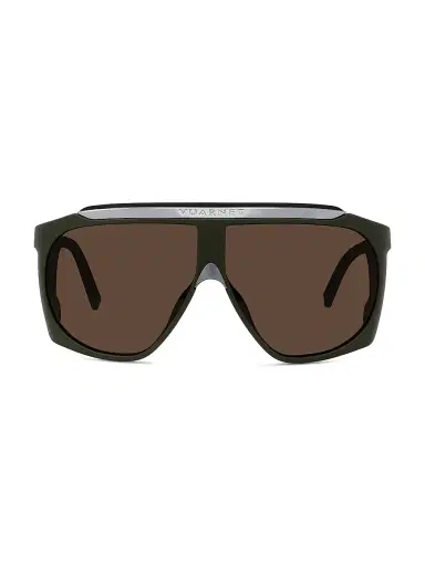 Vuarnet Men's Altitude 01 68MM Mask Sunglasses - Dark Green Brown | Thumbnail 1
