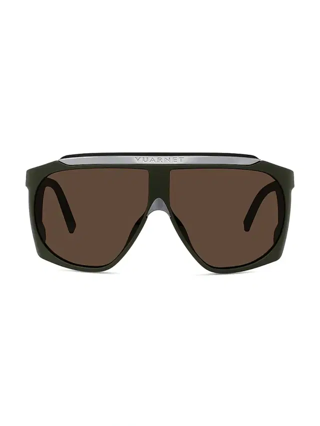 Vuarnet Men's Altitude 01 68MM Mask Sunglasses - Dark Green Brown