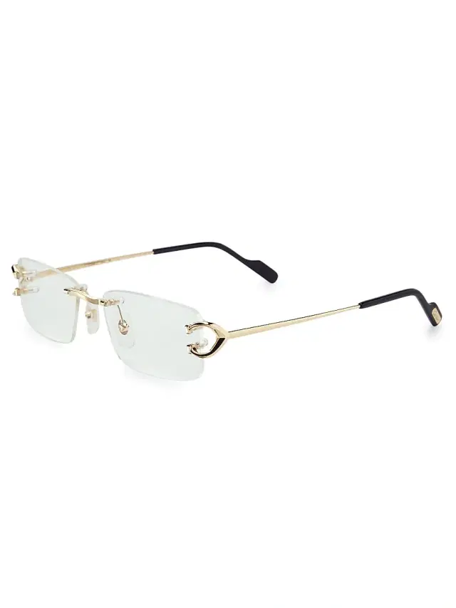 Cartier Men's Signature C Rimless 24K Gold-Plated 56MM Rectangular Eyeglasses