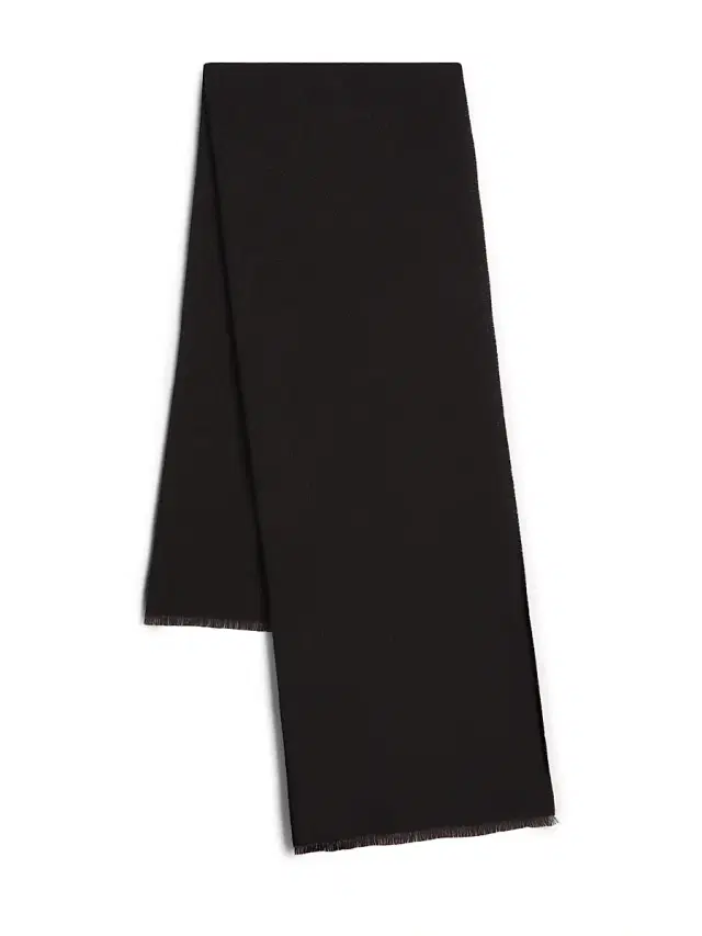 Men's Wool & Cashmere Herringbone Scarf - Black Brown Men's Wool & Cashmere Herringbone Scarf - Black Brown