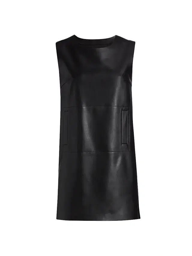 Women's Faux Leather Sleeveless Minidress - Black