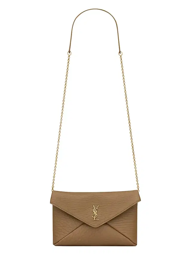 Women's Cassandre Chain Pouch in Lambskin - Dark Cork