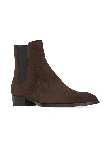 Saint Laurent Men's Wyatt Chelsea Boots in Suede - Dark Chocolate - Size 6.5 | Thumbnail 2 Saint Laurent Men's Wyatt Chelsea Boots in Suede - Dark Chocolate - Size 6.5 | Thumbnail 2