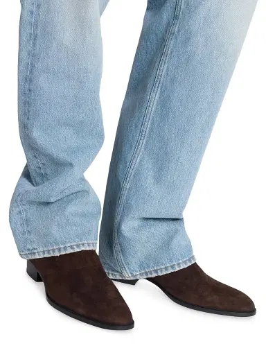 Saint Laurent Men's Wyatt Chelsea Boots in Suede - Dark Chocolate - Size 6.5 | Thumbnail 4 Saint Laurent Men's Wyatt Chelsea Boots in Suede - Dark Chocolate - Size 6.5 | Thumbnail 4