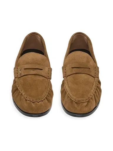 Saint Laurent Men's Le Loafer Penny Slippers in Suede | Thumbnail 3