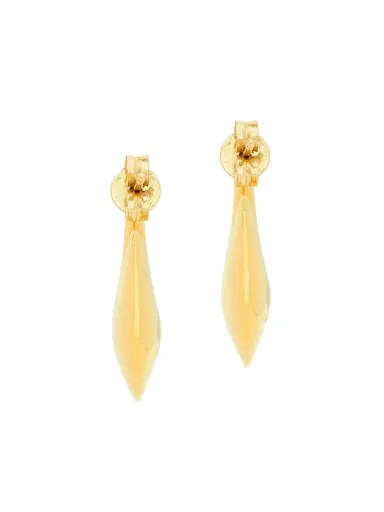 Saint Laurent Women's Teardrop Hoop Earrings in Metal - Gold | Thumbnail 3