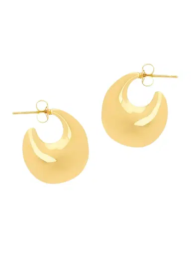 Saint Laurent Women's Teardrop Hoop Earrings in Metal - Gold | Thumbnail 4