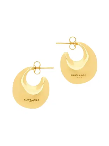 Saint Laurent Women's Teardrop Hoop Earrings in Metal - Gold | Thumbnail 1