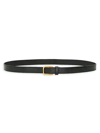 Saint Laurent Men's Minimal Belt in Smooth Leather - Black - Size 30 | Thumbnail 2 Saint Laurent Men's Minimal Belt in Smooth Leather - Black - Size 30 | Thumbnail 2