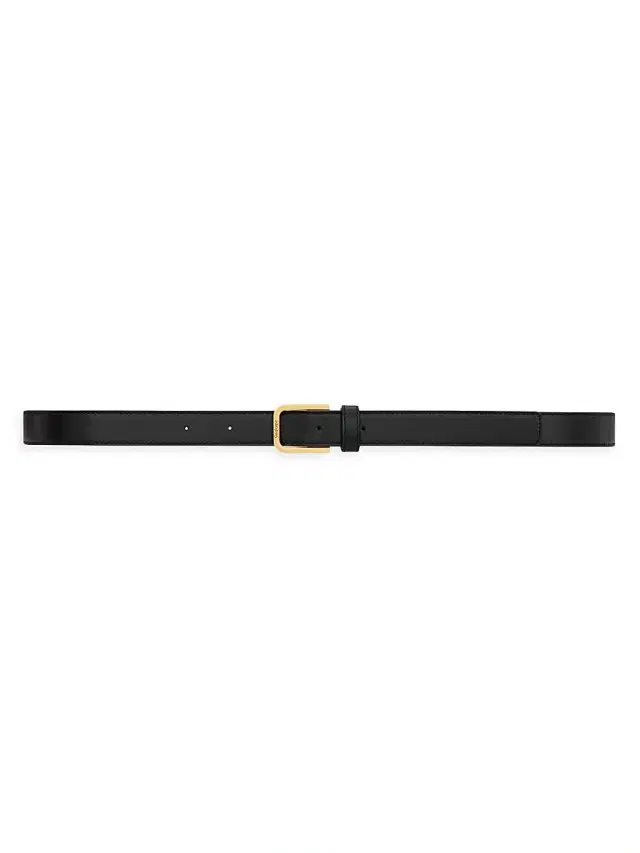 Saint Laurent Men's Minimal Belt in Smooth Leather - Black