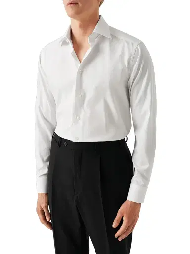Eton Men's Geometric Jacquard Slim-Fit Shirt - White | Thumbnail 3 Eton Men's Geometric Jacquard Slim-Fit Shirt - White | Thumbnail 3