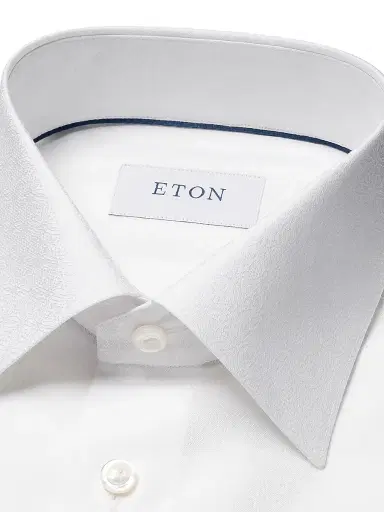 Eton Men's Geometric Jacquard Slim-Fit Shirt - White | Thumbnail 7 Eton Men's Geometric Jacquard Slim-Fit Shirt - White | Thumbnail 7