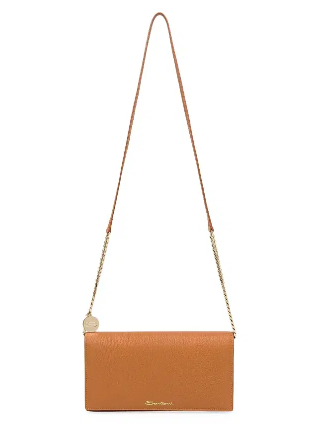 Santoni Women's Leather Wallet-On-Chain Crossbody Bag - Light Brown