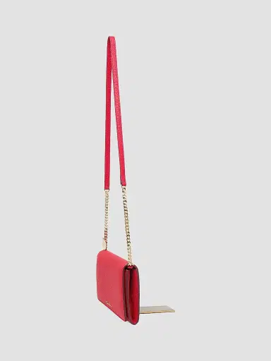 Santoni Women's Leather Wallet-On-Chain Crossbody Bag - Red | Thumbnail 2