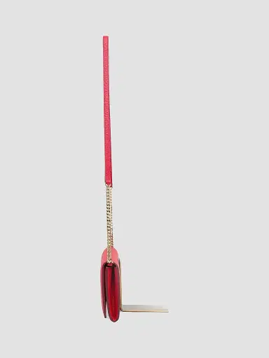 Santoni Women's Leather Wallet-On-Chain Crossbody Bag - Red | Thumbnail 3
