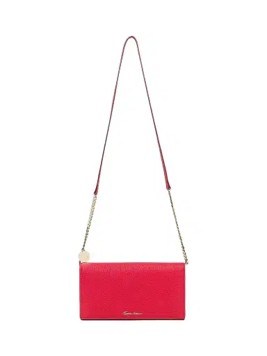 Santoni Women's Leather Wallet-On-Chain Crossbody Bag - Red | Thumbnail 1