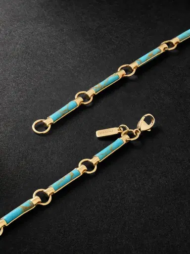 Foundrae Element New Beginnings Internal Compass 18-Karat Gold, Diamond and Turquoise Pendant Necklace - Men | Thumbnail 3
