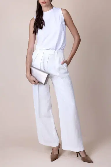 Brunello Cucinelli White Cotton Jersey Muscle Tank | Thumbnail 3