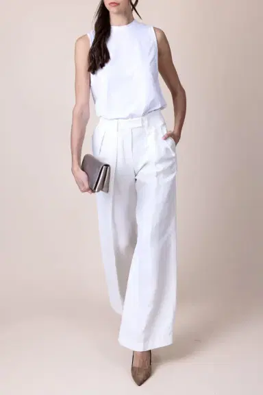 Brunello Cucinelli White Cotton Jersey Muscle Tank | Thumbnail 5