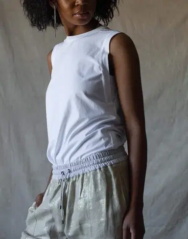 Brunello Cucinelli White Cotton Jersey Muscle Tank | Thumbnail 7