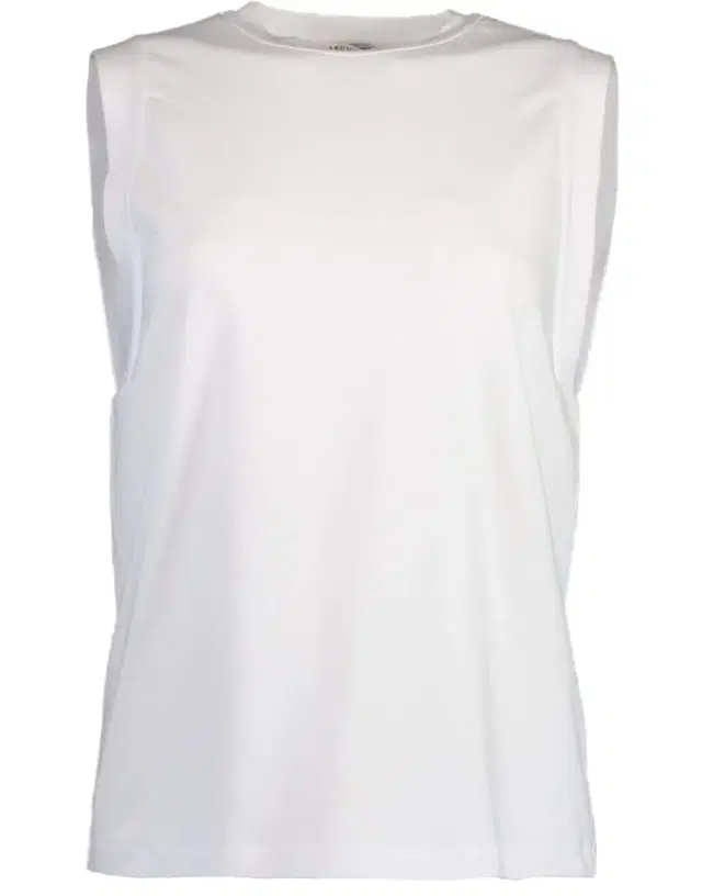 Brunello Cucinelli White Cotton Jersey Muscle Tank