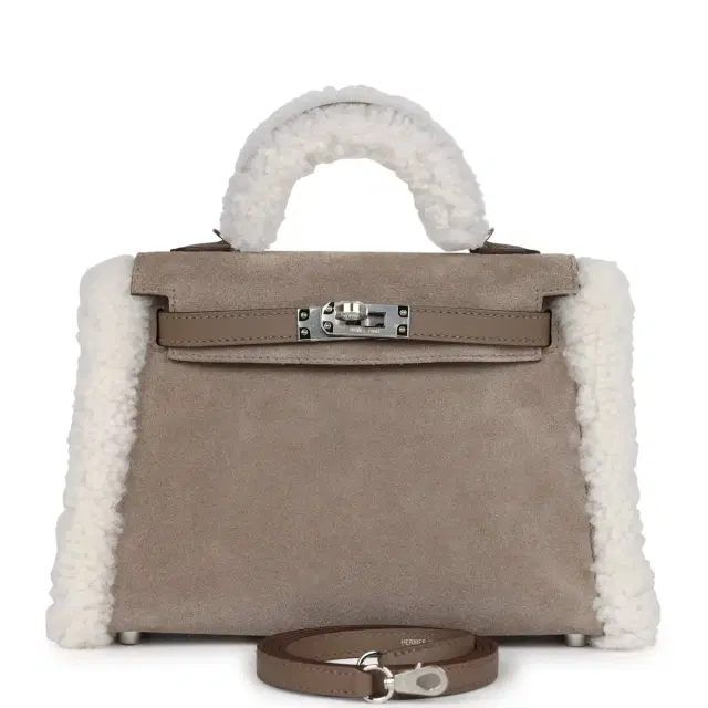 Hermes Teddy Kelly 20 Gris Caillou/Ecru/Etoupe/Grizzly/Mouton Merinos/Swift Palladium Hardware