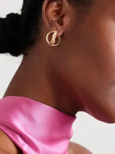 Ananya Scatter Mini 18-karat Gold Diamond Hoop Earrings | Thumbnail 2 Ananya Scatter Mini 18-karat Gold Diamond Hoop Earrings | Thumbnail 2