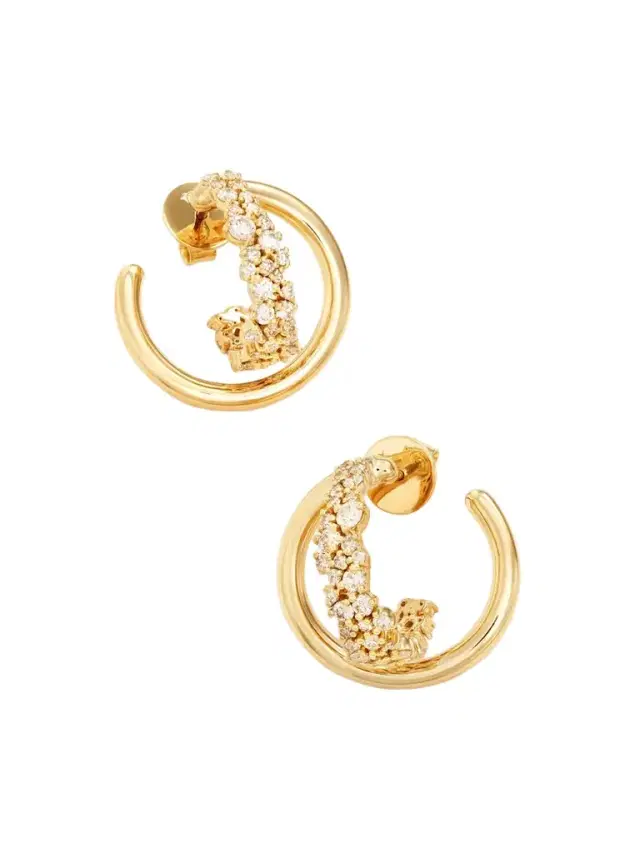 Ananya Scatter Mini 18-karat Gold Diamond Hoop Earrings